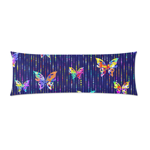 Butterflies On Dotted Lines Pattern Custom Zippered Pillow Case 21"x60"(Two Sides)