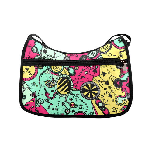 Comic Doodle Illustration in Colour Crossbody Bags (Model 1616)