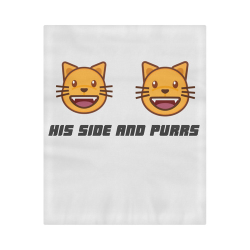 Emoji, "His side and Purrs." Duvet Cover 86"x70" ( All-over-print)