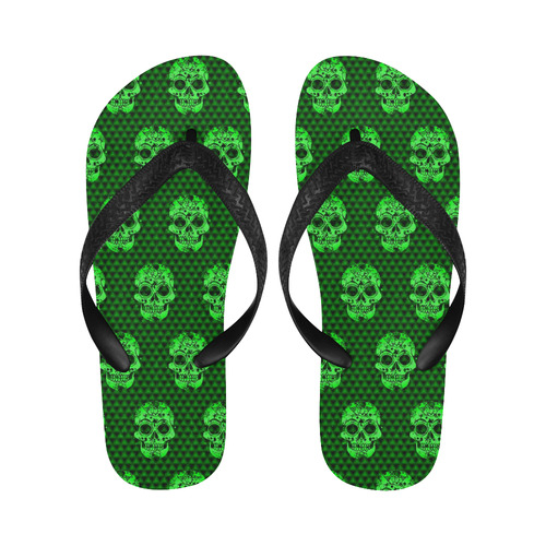 Skull pattern 517 D by JamColors Flip Flops for Men/Women (Model 040)