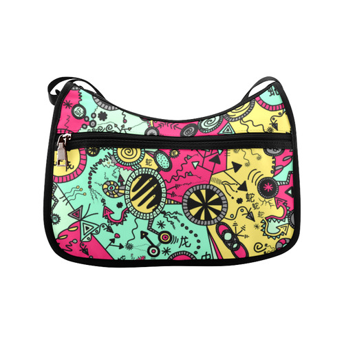 Comic Doodle Illustration in Colour Crossbody Bags (Model 1616)