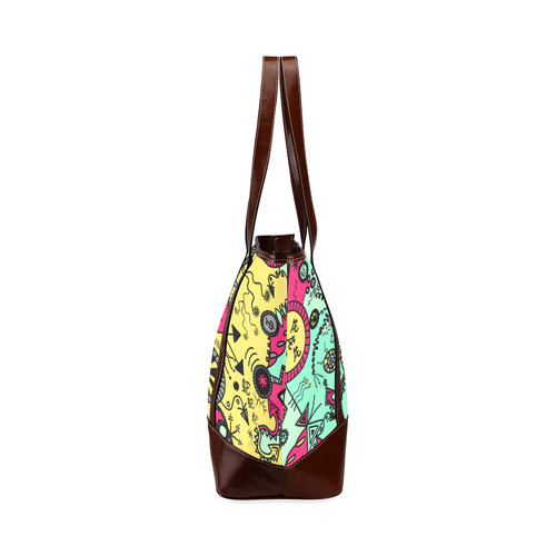 Comic Doodle Illustration in Colour Tote Handbag (Model 1642)