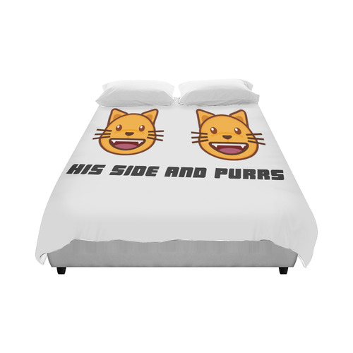 Emoji, "His side and Purrs." Duvet Cover 86"x70" ( All-over-print)