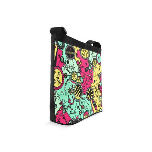 Comic Doodle Illustration in Colour Crossbody Bags (Model 1613)