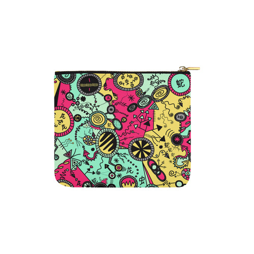 Comic Doodle Illustration in Colour Carry-All Pouch 6''x5''