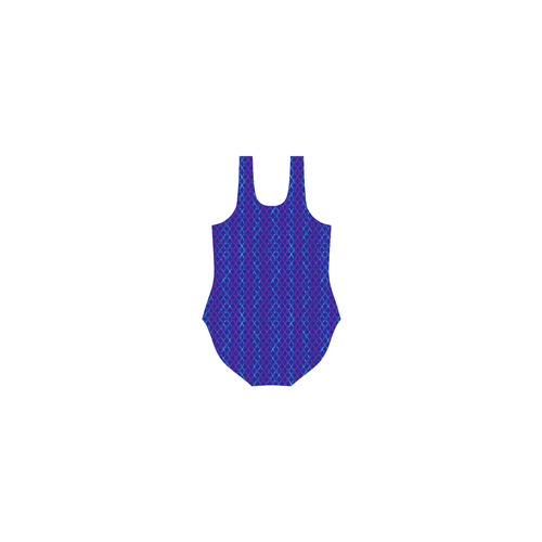 Scissor Stripes - Blue and Purple Vest One Piece Swimsuit (Model S04)