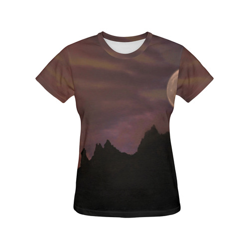 a~MOUNTAIN All Over Print T-Shirt for Women (USA Size) (Model T40)