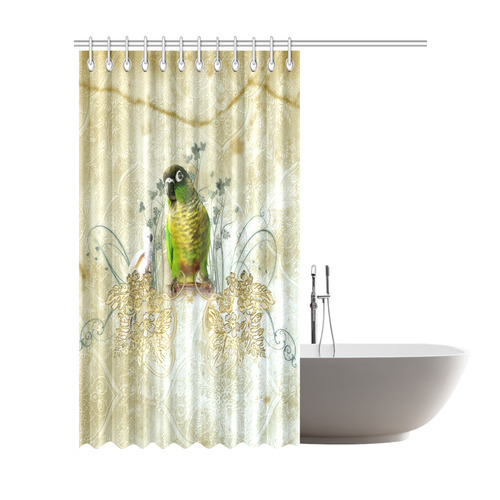 Sweet parrot with floral elements Shower Curtain 72"x84"