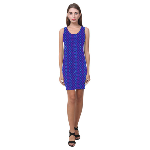 Scissor Stripes - Blue and Purple Medea Vest Dress (Model D06)