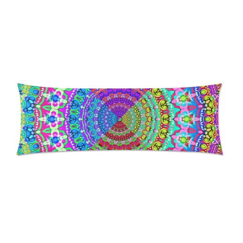 4 Triangles Power Mandala multicolored Custom Zippered Pillow Case 21"x60"(Two Sides)