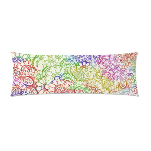India Paisley Pattern - light watercolor grunge Custom Zippered Pillow Case 21"x60"(Two Sides)