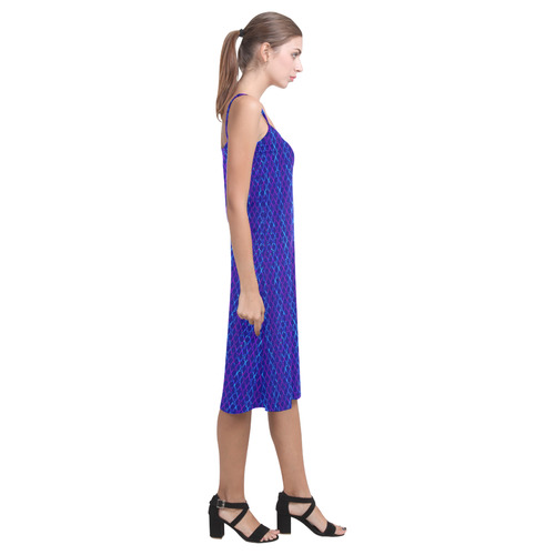 Scissor Stripes - Blue and Purple Alcestis Slip Dress (Model D05)