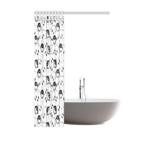 black and white funny monkeys Shower Curtain 48"x72"