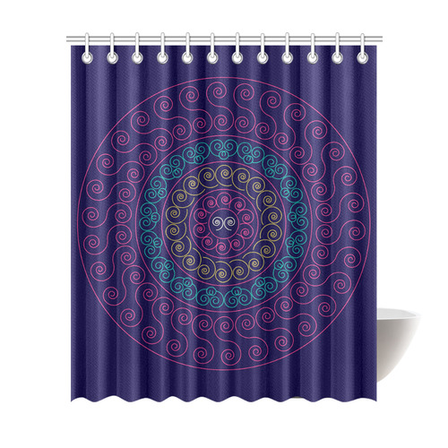 simply pink circular design mandala Shower Curtain 72"x84"