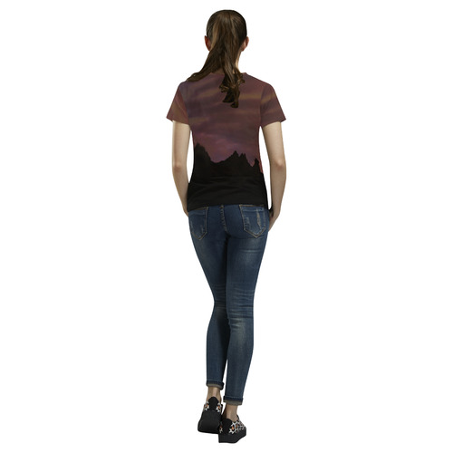 a~MOUNTAIN All Over Print T-Shirt for Women (USA Size) (Model T40)