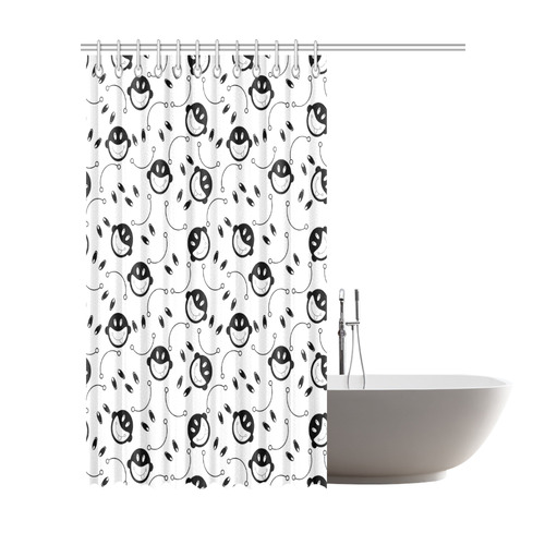 black and white funny monkeys Shower Curtain 72"x84"