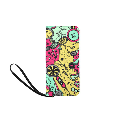 Comic Doodle Illustration in Colour Women's Clutch Purse (Model 1637)