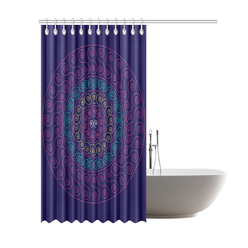 simply pink circular design mandala Shower Curtain 69"x84"
