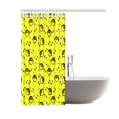 monkey tongue out on yellow Shower Curtain 60"x72"