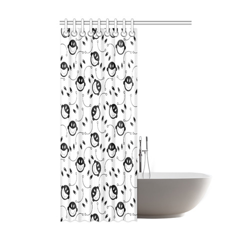 black and white funny monkeys Shower Curtain 48"x72"