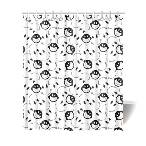black and white funny monkeys Shower Curtain 72"x84"