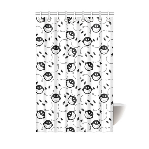 black and white funny monkeys Shower Curtain 48"x72"