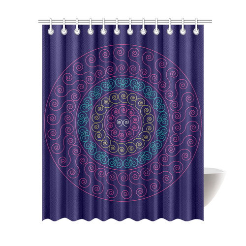 simply pink circular design mandala Shower Curtain 69"x84"