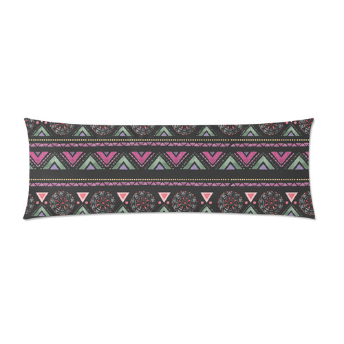 Native American Ornaments Watercolor Pattern Custom Zippered Pillow Case 21"x60"(Two Sides)