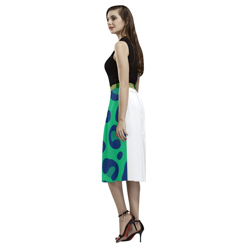 Luxury Green tiger Midi skirt Summer 2017 Aoede Crepe Skirt (Model D16)