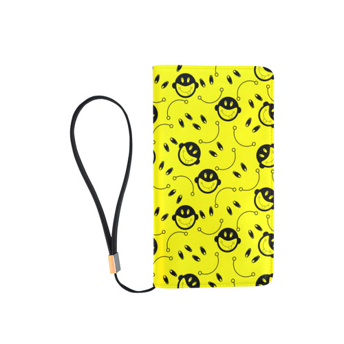 monkey tongue out on yellow Men's Clutch Purse （Model 1638）