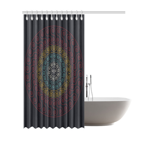 simply circular design mandala Shower Curtain 69"x84"