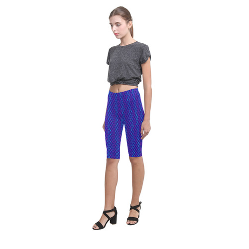 Scissor Stripes - Blue and Purple Hestia Cropped Leggings (Model L03)