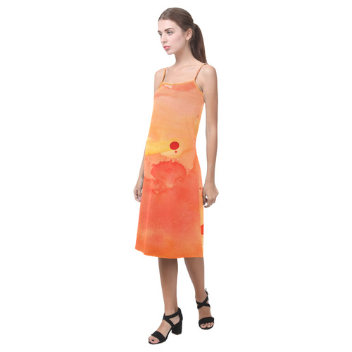 orange yellow watercolor Alcestis Slip Dress (Model D05)