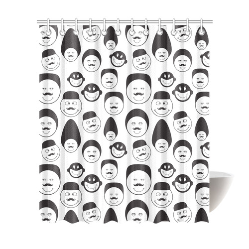 funny emotional faces Shower Curtain 72"x84"