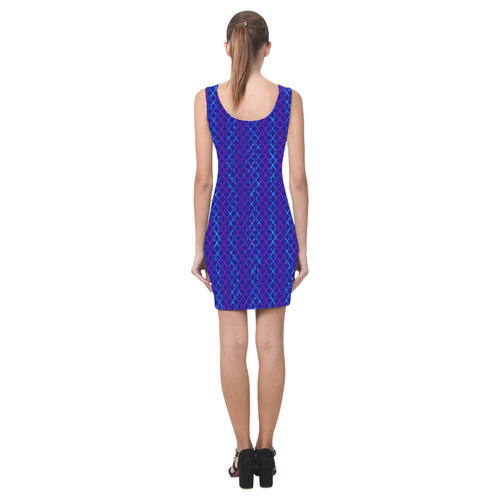 Scissor Stripes - Blue and Purple Medea Vest Dress (Model D06)