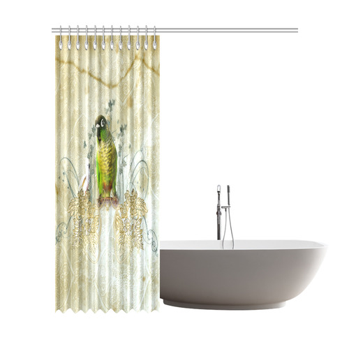 Sweet parrot with floral elements Shower Curtain 72"x84"