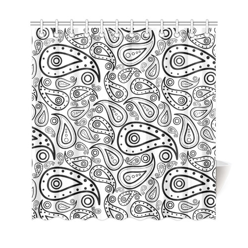 black and white paisley Shower Curtain 69"x72"