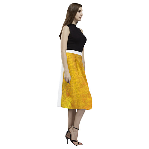 Designers midi Skirt / Long skirt Gold Aoede Crepe Skirt (Model D16)