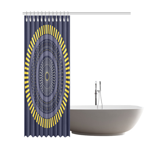 blue zen mandala circle Shower Curtain 72"x84"