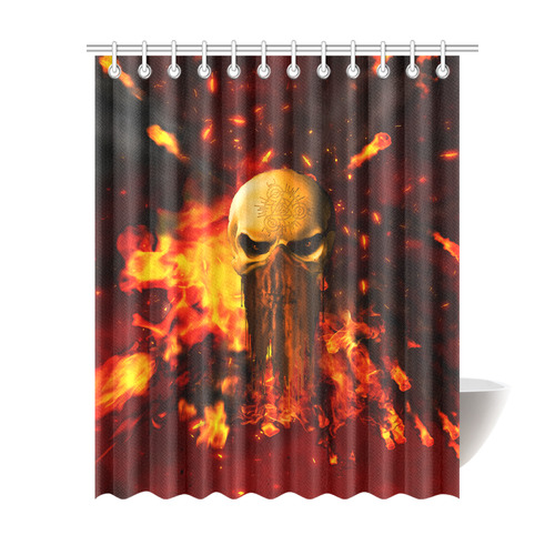 Amazing skull with fire Shower Curtain 69"x84"