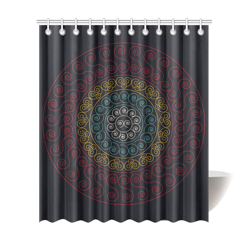 simply circular design mandala Shower Curtain 72"x84"