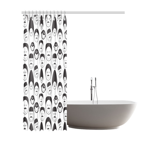 funny emotional faces Shower Curtain 72"x84"