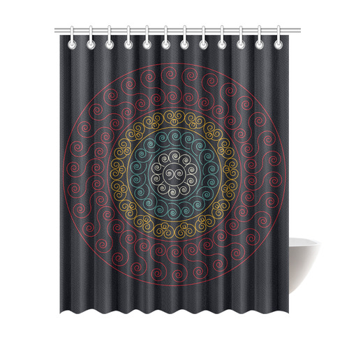 simply circular design mandala Shower Curtain 69"x84"