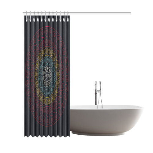 simply circular design mandala Shower Curtain 72"x84"