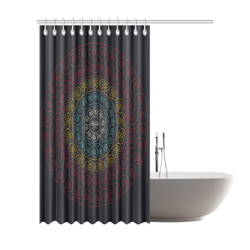 simply circular design mandala Shower Curtain 72"x84"