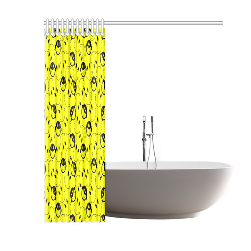 monkey tongue out on yellow Shower Curtain 60"x72"