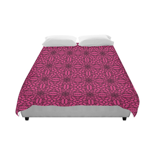Pink Yarrow Lace Duvet Cover 86"x70" ( All-over-print)