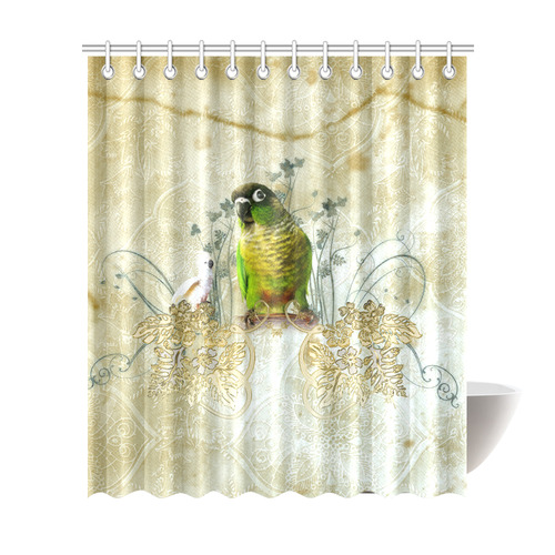 Sweet parrot with floral elements Shower Curtain 72"x84"