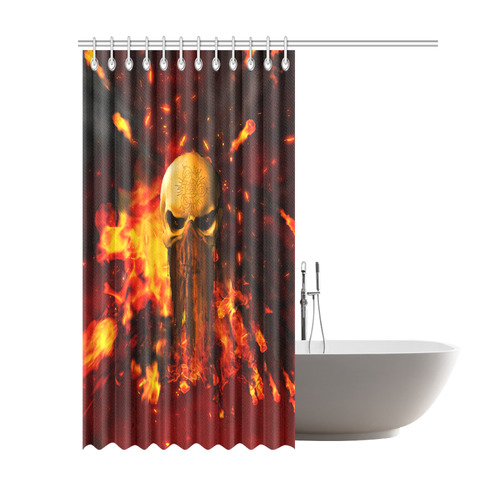 Amazing skull with fire Shower Curtain 69"x84"