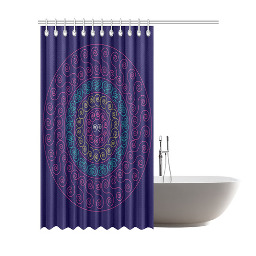 simply pink circular design mandala Shower Curtain 72"x84"